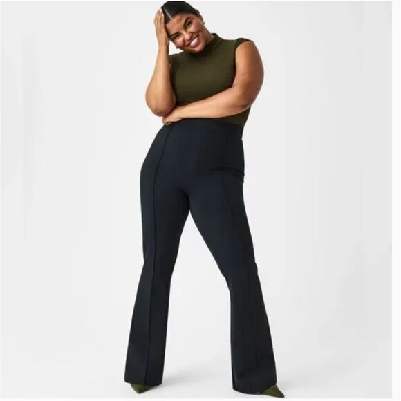 Spanx Black Hi-Rise Flare Career Work Pant in Ponte 3X Tall NWT - Picture 1 of 8